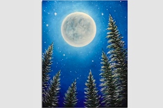 Paint Nite: Moonlit Frosted Pines